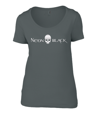 Neon Black Logo Ladies' Scoop Neck T-Shirt
