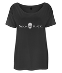 Neon Black Logo Women's Tencel Blend Oversized T-Shirt