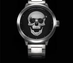 Premium Stainless Steel Black Silver Gold Skull Watch Wristwatch for Men