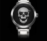 Premium Stainless Steel Black Silver Gold Skull Watch Wristwatch for Men
