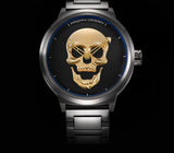 Premium Stainless Steel Black Silver Gold Skull Watch Wristwatch for Men