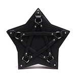 Black Synthetic Leather Pentacle Bag for Women