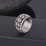 Skull ring biker heavy metal skulls
