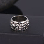 Skull ring biker heavy metal skulls