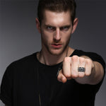 Skull ring biker heavy metal skulls