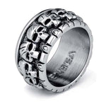 Skull ring biker heavy metal skulls