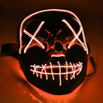 Neon Glow-in-the-Dark Luminous Halloween Purge Mask Orange