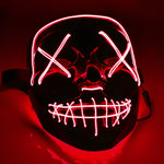 Neon Glow-in-the-Dark Luminous Halloween Purge Mask Red