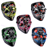 Neon Glow-in-the-Dark Luminous Halloween Purge Mask