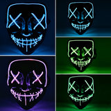 Neon Glow-in-the-Dark Luminous Halloween Purge Mask