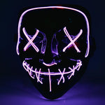 Neon Glow-in-the-Dark Luminous Halloween Purge Mask Purple