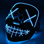 Neon Glow-in-the-Dark Luminous Halloween Purge Mask Blue