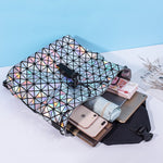 Silver Metal Geometric Diamond Triangles Women's Womens Ladies Backpack