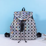 Silver Metal Geometric Diamond Triangles Women's Womens Ladies Backpack