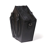 Pentagram-Embossed Black Synthetic Leather Handbag with Chain