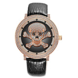 Skull and Crossbones Ladies' Women's Womens Gold Diamond Watch