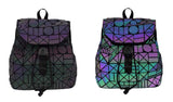 Luminous glow in the dark backpack round shapes