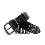 Heavy Metal Black Leather Bullet Belt